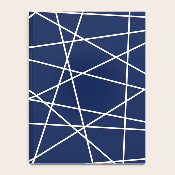 Geometric Lines (white/navy blue) Notebook Gallery Image 4