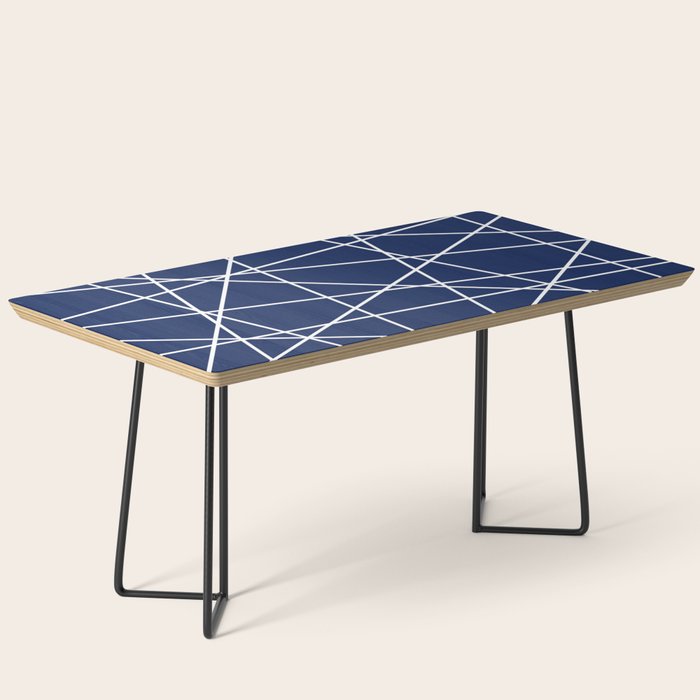 Geometric Lines (white/navy blue) Coffee Table Gallery Image 1