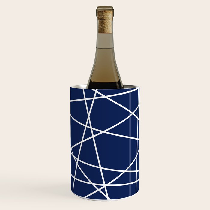 Geometric Lines (white/navy blue) Wine Chiller Gallery Image 3