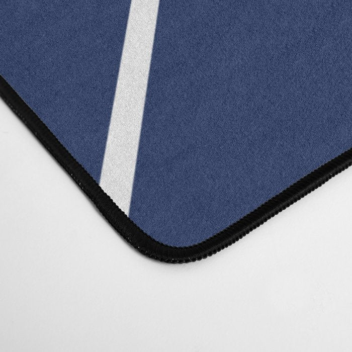 Geometric Lines (white/navy blue) Desk Mat Gallery Image 4