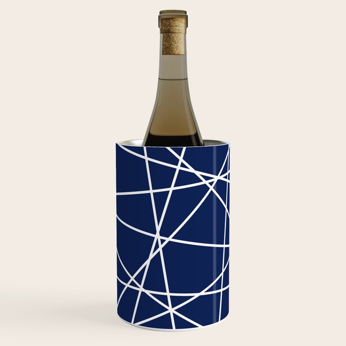 Geometric Lines (white/navy blue) Wine Chiller Gallery Image 2