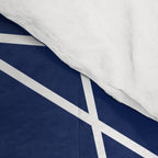 Geometric Lines (white/navy blue) Comforter Gallery Image 4