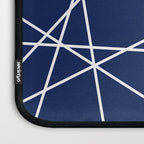 Geometric Lines (white/navy blue) Laptop Sleeve Gallery Image 3
