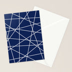 Geometric Lines (white/navy blue) Stationery Card Gallery Image 2