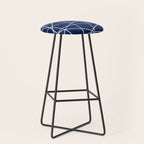 Geometric Lines (white/navy blue) Stool Gallery Image 1