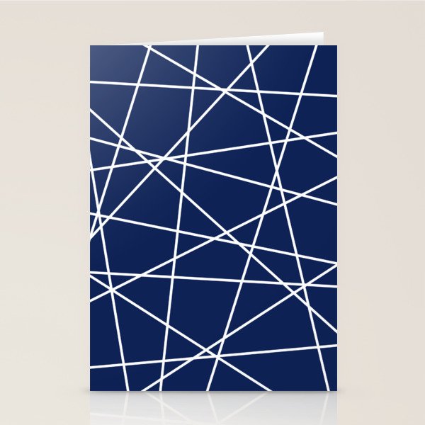 Geometric Lines (white/navy blue) Stationery Card Gallery Image 1
