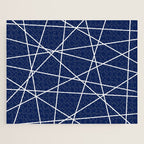 Geometric Lines (white/navy blue) Jigsaw Puzzle Gallery Image 1