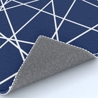 Geometric Lines (white/navy blue) Rug Gallery Image 4