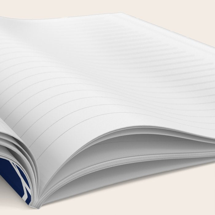 Geometric Lines (white/navy blue) Notebook Gallery Image 2