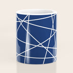 Geometric Lines (white/navy blue) Coffee Mug Gallery Image 4