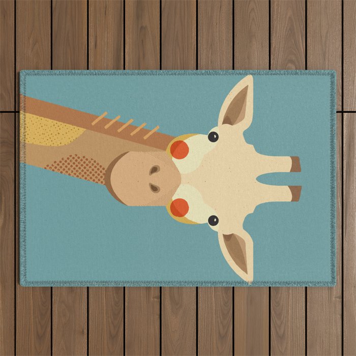 Giraffe, Animal Portrait Outdoor Rug Gallery Image 1