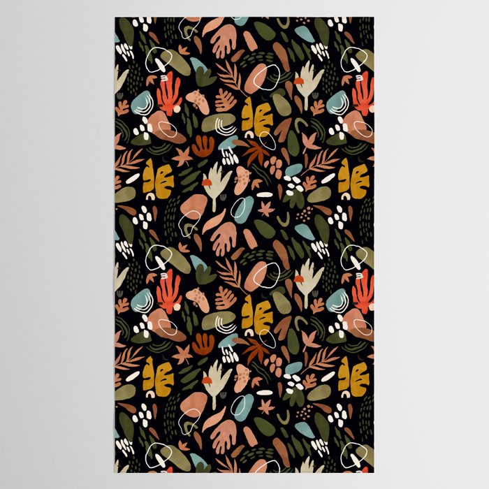 Abstract shapes of dark modern nature Tablecloth Gallery Image 2