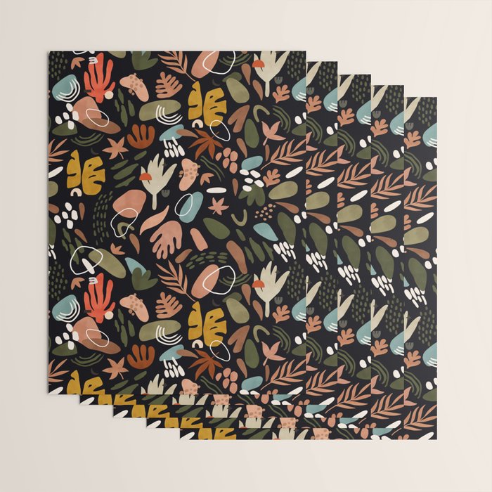 Abstract shapes of dark modern nature Wrapping Paper Gallery Image 3