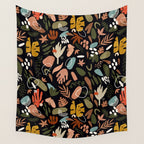 Abstract shapes of dark modern nature Wall Tapestry Gallery Image 4