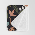 Abstract shapes of dark modern nature Throw Blanket Gallery Image 3
