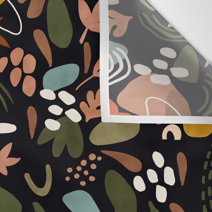 Abstract shapes of dark modern nature Wall Tapestry Gallery Image 3