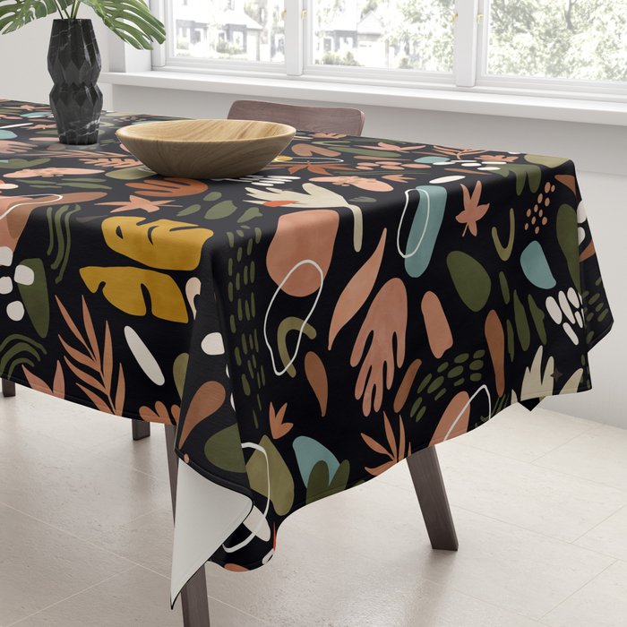 Abstract shapes of dark modern nature Tablecloth Gallery Image 3