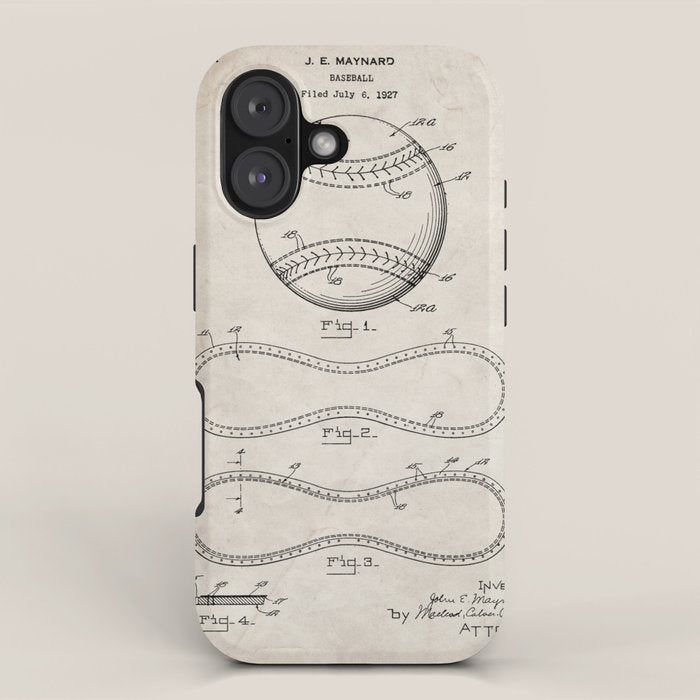 Baseball Patent - Softball Art - Antique iPhone Case Gallery Image 1
