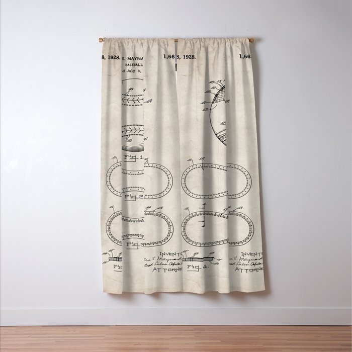 Baseball Patent - Softball Art - Antique Window Curtain Gallery Image 3