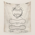 Baseball Patent - Softball Art - Antique Wall Tapestry Gallery Image 4
