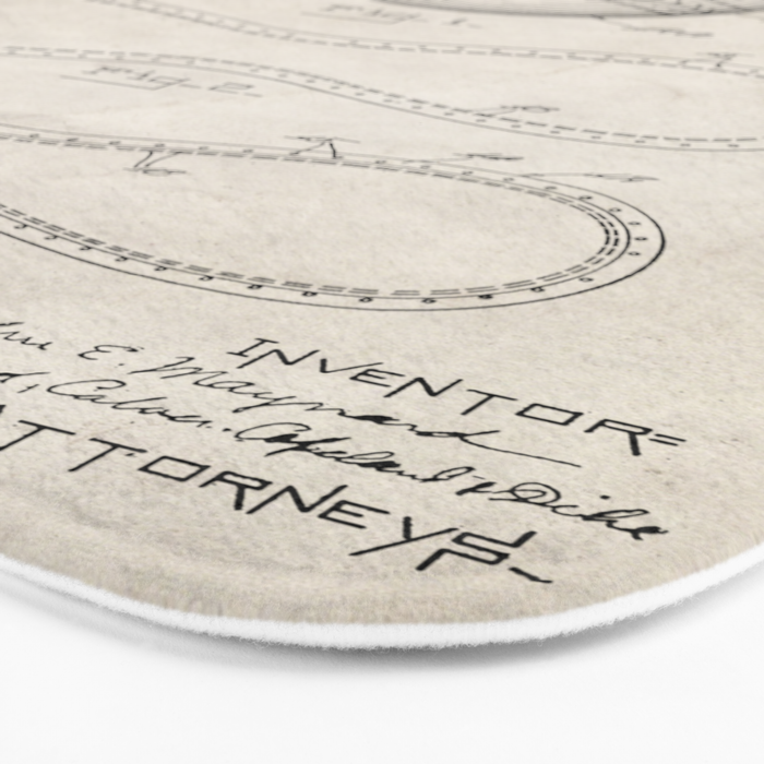 Baseball Patent - Softball Art - Antique Bath Mat Gallery Image 3