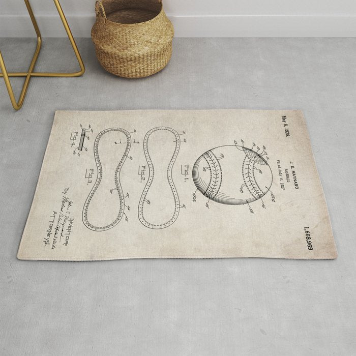 Baseball Patent - Softball Art - Antique Rug Gallery Image 1