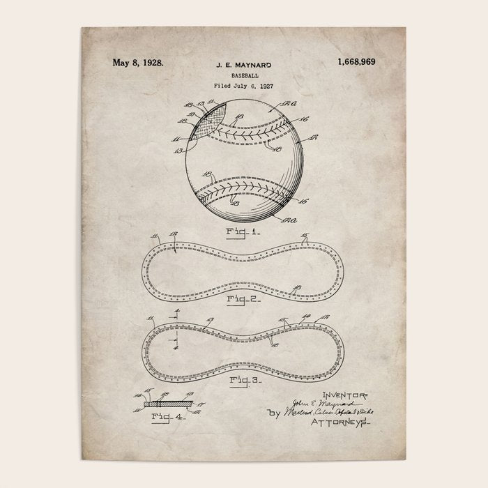 Baseball Patent - Softball Art - Antique Poster Gallery Image 4