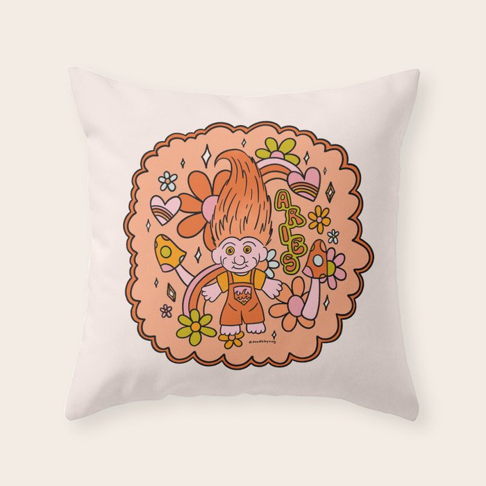 Aries Troll Throw Pillow Gallery Image 1