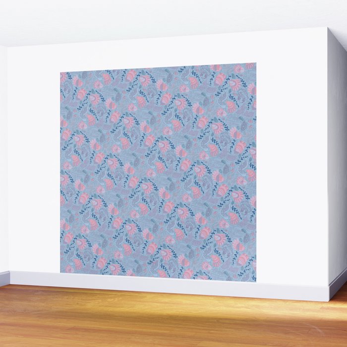 Coastal Oysters on the Beach in Sea Blue & Lavender Wall Mural Gallery Image 2