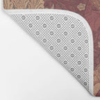 William Morris Windrush Dark Red Brick Vintage Pattern Bath Mat Gallery Image 2