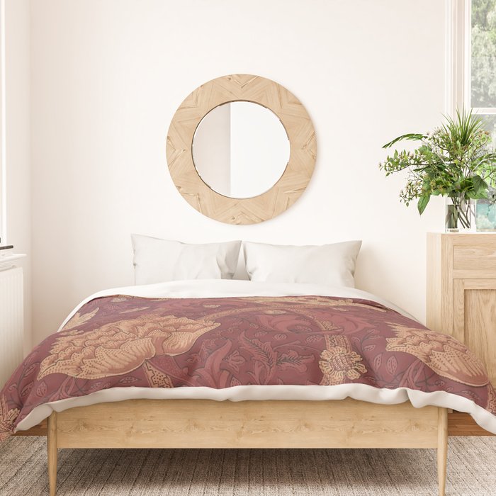 William Morris Windrush Dark Red Brick Vintage Pattern Duvet Cover Gallery Image 3