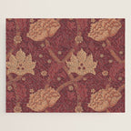 William Morris Windrush Dark Red Brick Vintage Pattern Jigsaw Puzzle Gallery Image 1