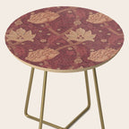 William Morris Windrush Dark Red Brick Vintage Pattern Side Table Gallery Image 2