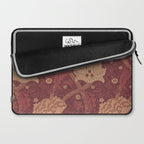 William Morris Windrush Dark Red Brick Vintage Pattern Laptop Sleeve Gallery Image 2