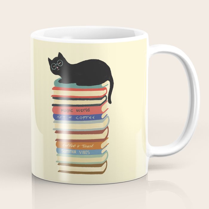 Hidden cat 31 reading books  Coffee Mug Gallery Image 1