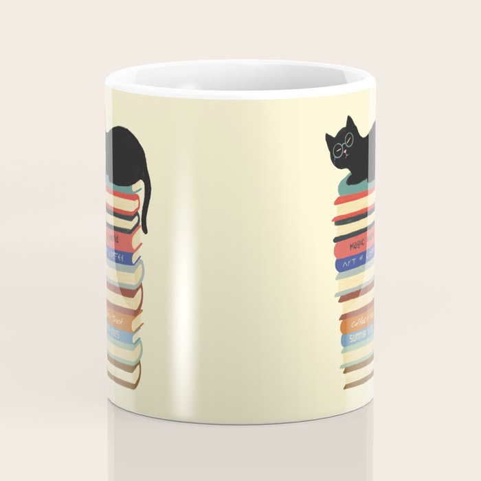 Hidden cat 31 reading books  Coffee Mug Gallery Image 4