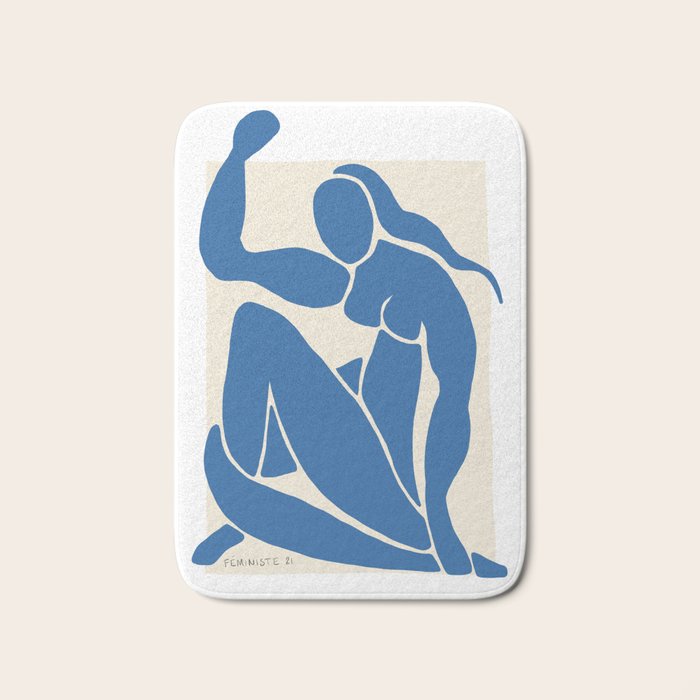 NUDE FEMINISTE - Feminist Art - Matisse Nude Blue Bath Mat Gallery Image 1