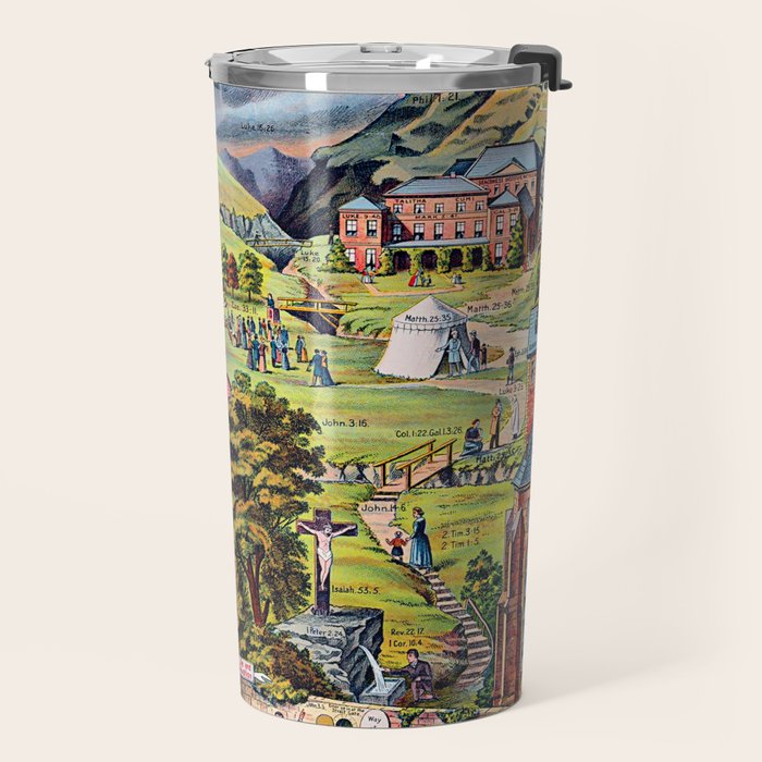 The Broad and Narrow Way Bible Passages Poster Travel Mug Gallery Image 2