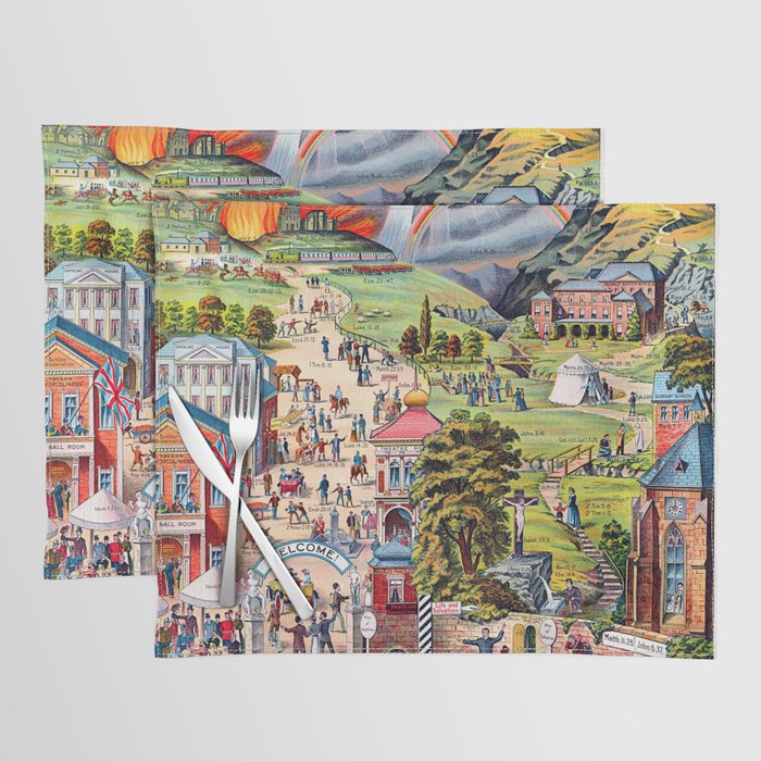 The Broad and Narrow Way Bible Passages Poster Placemat Gallery Image 1