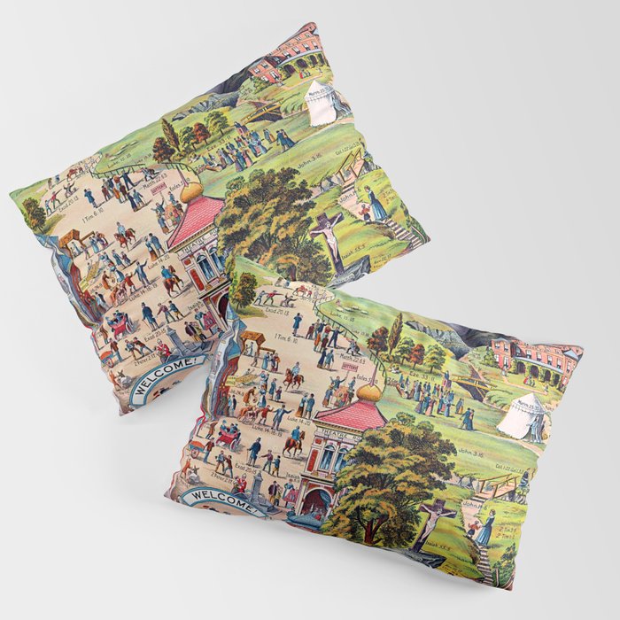 The Broad and Narrow Way Bible Passages Poster Pillow Sham Gallery Image 3