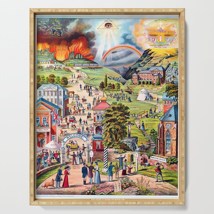 The Broad and Narrow Way Bible Passages Poster Serving Tray Gallery Image 1