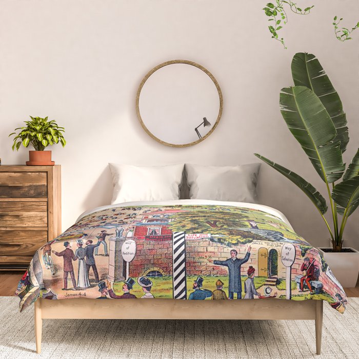 The Broad and Narrow Way Bible Passages Poster Comforter Gallery Image 3