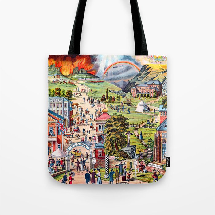 The Broad and Narrow Way Bible Passages Poster Tote Bag Gallery Image 1