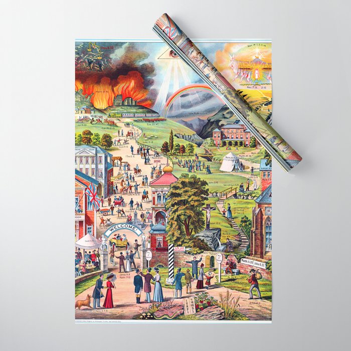 The Broad and Narrow Way Bible Passages Poster Wrapping Paper Gallery Image 1
