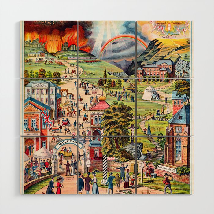 The Broad and Narrow Way Bible Passages Poster Wood Wall Art Gallery Image 1