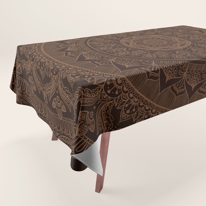 Mandala Dark Chocolate Tablecloth Gallery Image 1