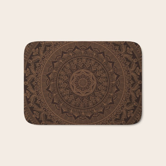Mandala Dark Chocolate Bath Mat Gallery Image 1