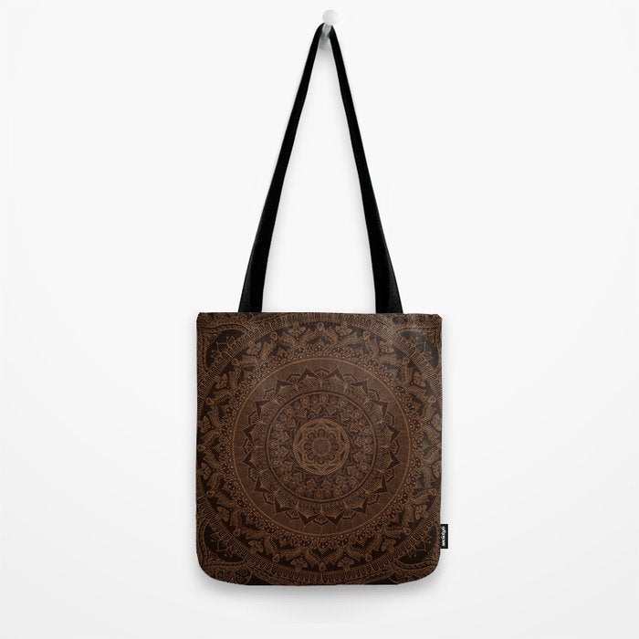 Mandala Dark Chocolate Tote Bag Gallery Image 2