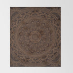 Mandala Dark Chocolate Throw Blanket Gallery Image 2