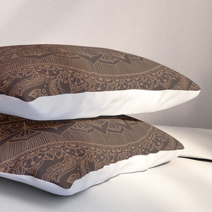 Mandala Dark Chocolate Pillow Sham Gallery Image 3